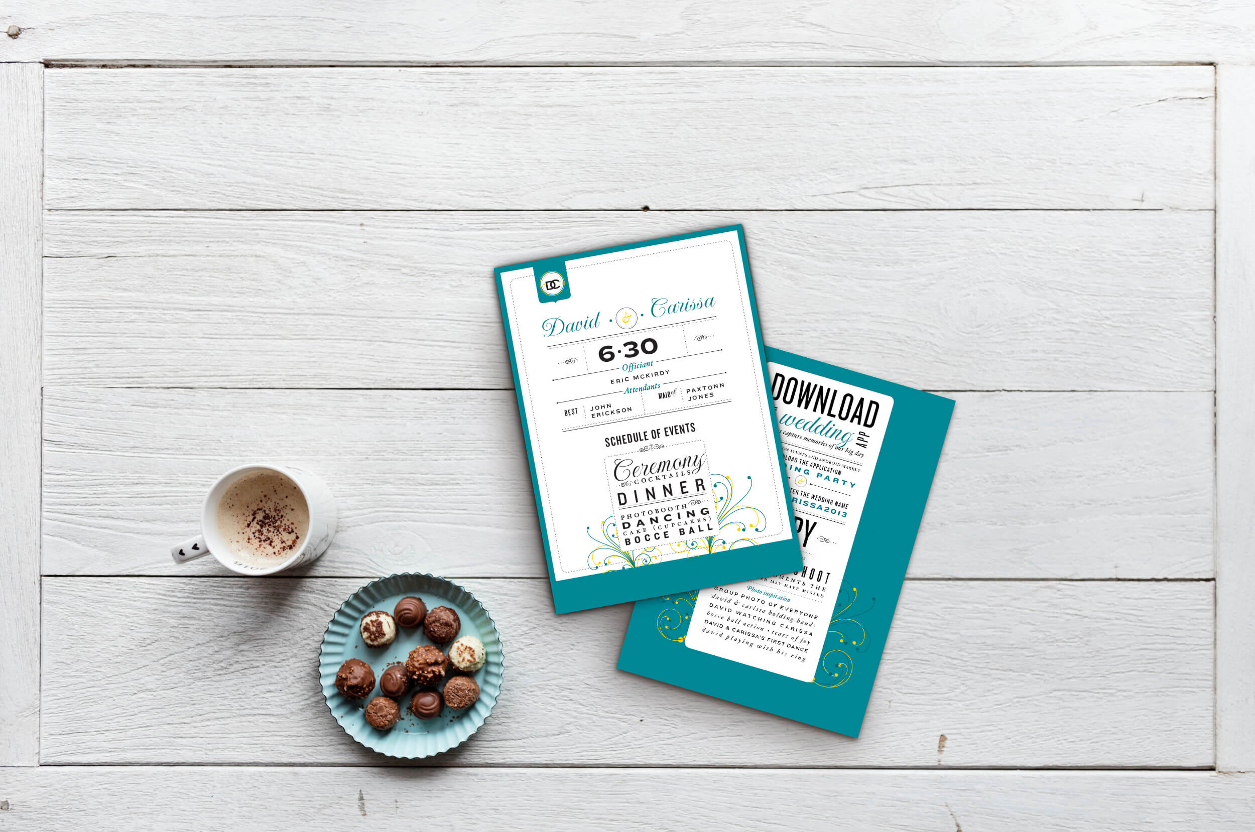 Front and back of wedding program